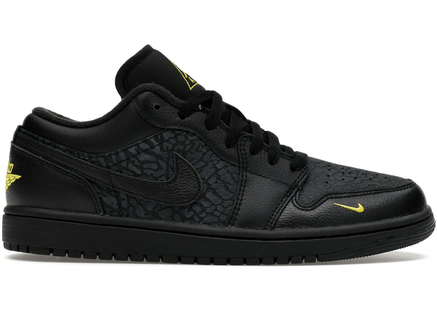 Jordan 1 Low Black Elephant Print
