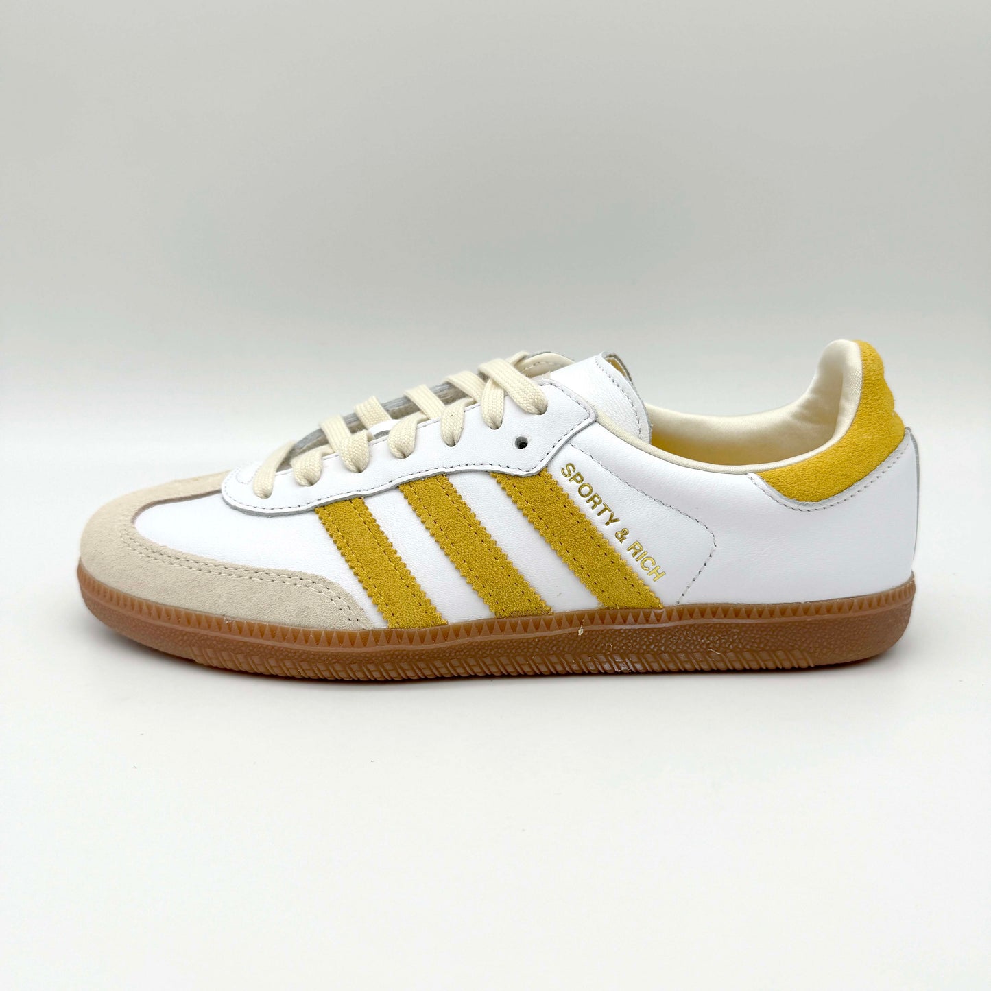 adidas Samba Sporty & Rich White Bold Gold – Frontalansicht | MW Sneakergoods