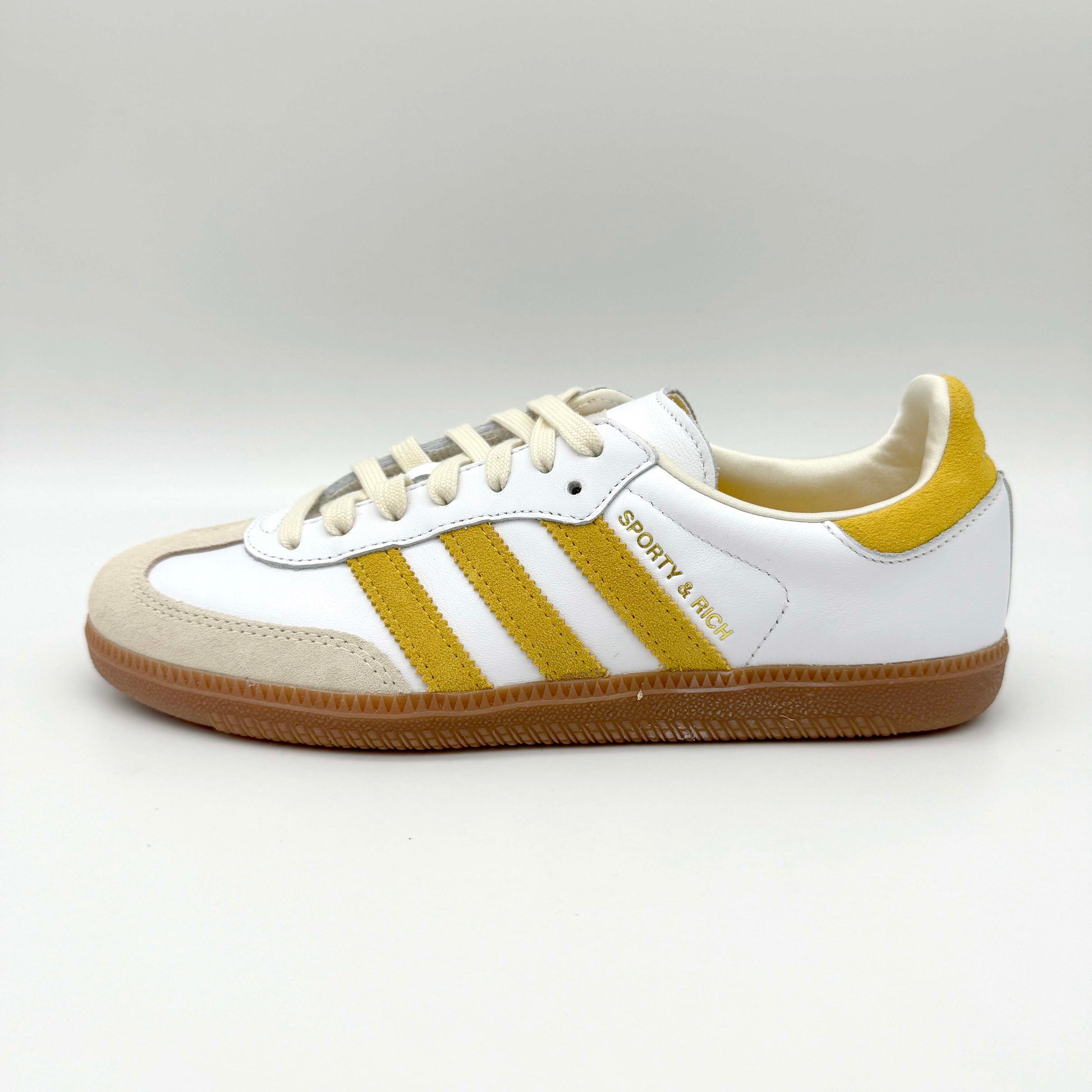 adidas Samba Sporty & Rich White Bold Gold – Frontalansicht | MW Sneakergoods