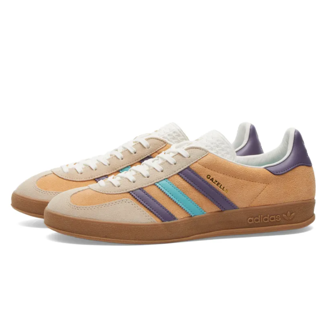 adidas Gazelle Indoor Glow Orange Shadow Violet – Frontalansicht | MW Sneakergoods