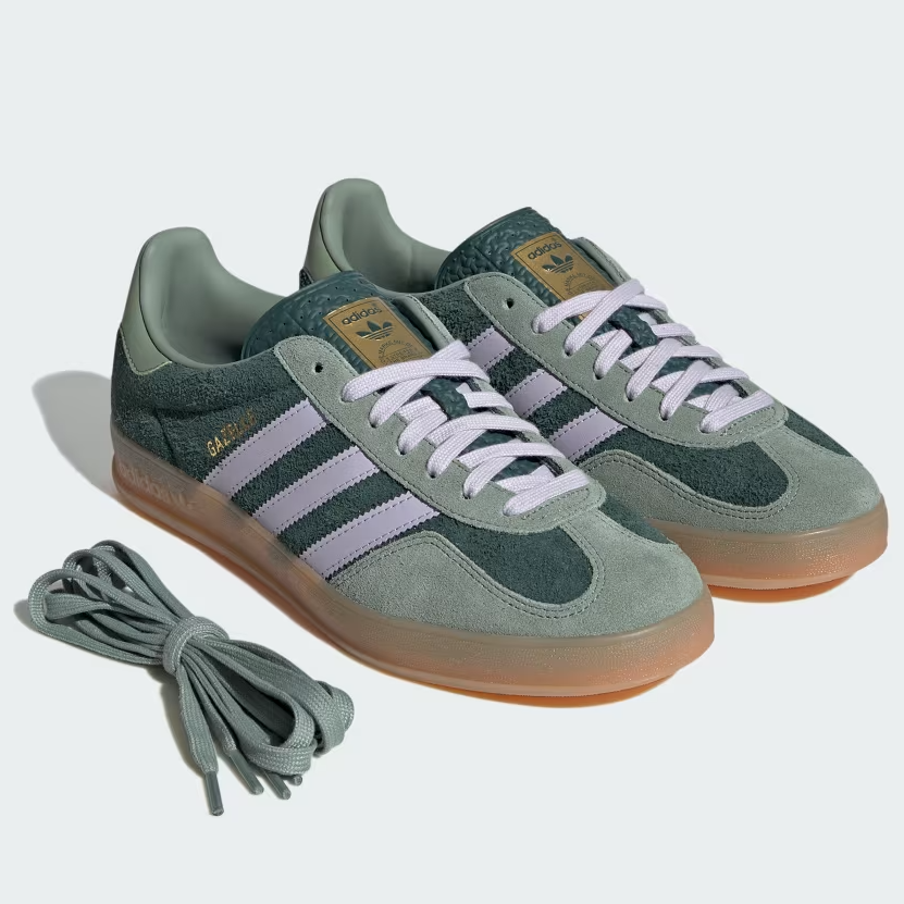 adidas Gazelle Indoor Mineral Green Silver Dawn – Seitenansicht | MW Sneakergoods