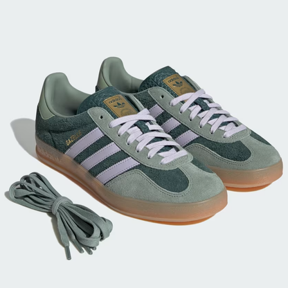 adidas Gazelle Indoor Mineral Green Silver Dawn – Seitenansicht | MW Sneakergoods