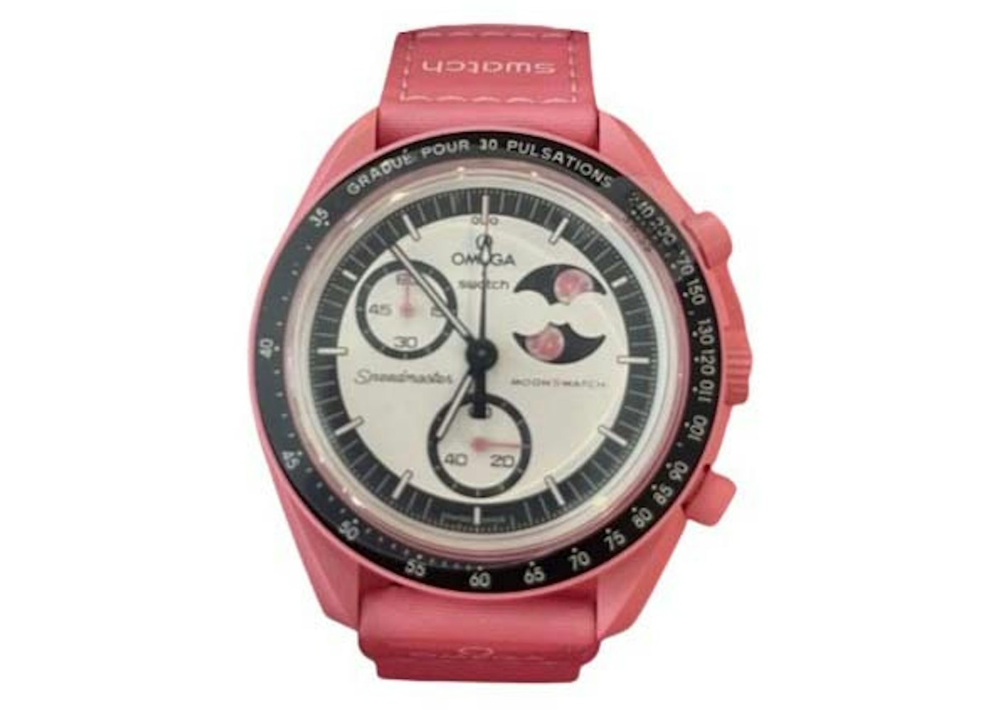 Swatch x Omega Bioceramic Moonswatch Mission to the Pink Moon SO33P700